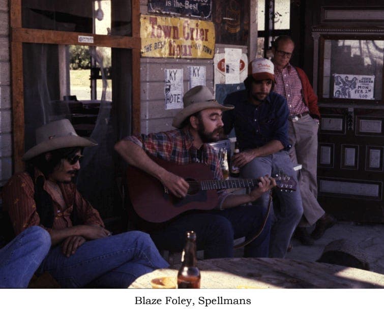 Blaze on a porch with friends